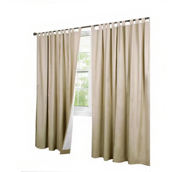 Commonwealth Weathermate 95" Tab Curtain Panel in Khaki (Set of 2)