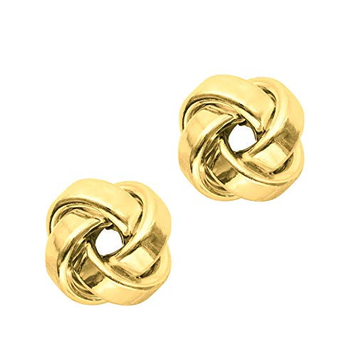 JewelStop 14K Yellow Gold Love Knot Earrings - 10 mm, 1.6gr.