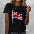 thumbnail image 4 of WREESH Womens Basic Graphic Tees Great Britain Uk Flag T-Shirts Fashion Printed Crewneck Short Sleeved Casual Top Shirt Black, 4 of 4
