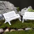 thumbnail image 3 of Bewildely Mini casa de muñecas en miniatura, jardín de madera, silla al aire libre, banco, muebles, Kit de parque Decoración del hogar blanco 1.5 cm, 3 of 6