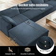 thumbnail image 4 of Corduroy Boneless Sofa Couch with Ottoman, Thick Cushion & Memory Foam, L Shape Flexible Modular Sectional Couches, No Assembly Required, 158" W Cozy Cloud Fluffy Sofa for Living Room, 4 of 16