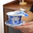 thumbnail image 3 of UUBLKH Juego de 2 tazas de té chino Tenmoku de 5.0 onzas, colorido Jianzhan Bowl Tenmoku Lotus Cups, juego de tazas de té de cerámica Kungfu chino, decoración de Navidad, regalo de Año Nuevo, 3 of 7