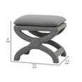 thumbnail image 5 of 23 Inch Fabric Upholstered Ottoman, Plush Cushioned, Curved X Frame, Gray- Saltoro Sherpi, 5 of 6