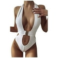 thumbnail image 2 of POINTERTECK Plus Size Maillot de Bain Femmes Solid Colore-Piece Deep V Sexy Bikini Sweat Design EAN13, 2 of 2