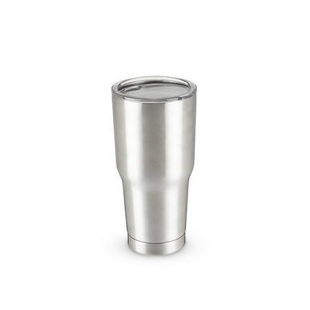 Steel Wall Case Insulated Tumblers, 30oz Double Walled Chrome Stainless Steel Modern Tumbler (Sold by Case, Pack of 4) ()