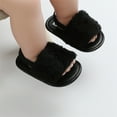 thumbnail image 4 of KelaJuan Baby Girls Plush Sandals Summer Open Toe Fur Princess Flats Walking Shoes for Toddler Newborn Infant, 4 of 6
