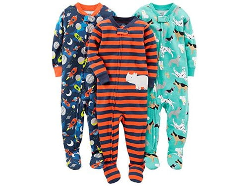 Simple Joys by Carter's Boys' 3-Pack Snug Fit Footed Cotton Pajamas