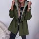 thumbnail image 1 of Chaquetas y abrigos casuales con capucha de manga larga para mujer, cárdigan con botones y solapa de color liso, chaqueta de manga larga, abrigo para mujer, 1 of 7