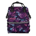 thumbnail image 1 of Fotbe Purple Butterfly Mochila Maternidad - Lona de Sarga Impermeable, Mochila de Pañales de Gran Capacidad con Múltiples Bolsillos y Correas Ajustables, 1 of 6