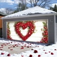 thumbnail image 4 of YaoZQ Valentine's Day Garage Door Banner, Romantic Red Rose Heart Wreath Mural, Polyester Large Backdrop Cover for Outdoor Home Garden Wall Decoration, 157.5x70.9 inch, 4 of 6