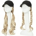 thumbnail image 3 of SEGO Baseball Cap Wigs Synthetic Long Curly Wavy Wig Hat With Hair Extensions Attached Hairpieces For Women Adjustable Black Caps With Magic Paste, 3 of 7