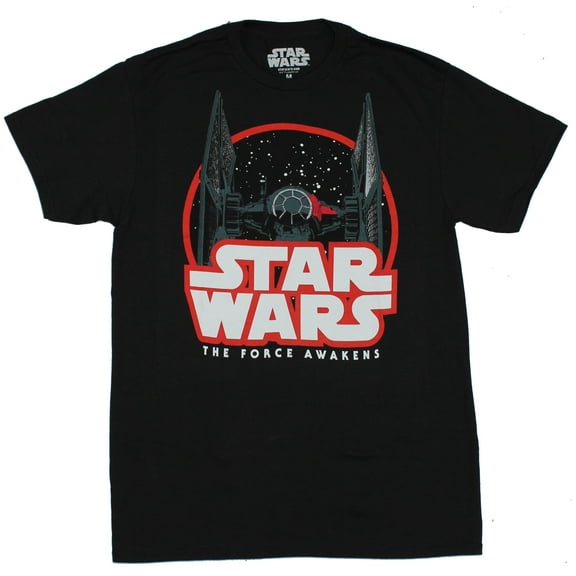 Star Wars Mens T-Shirt - The Force Awakens Tie Fighter Logo Image (X-Large)