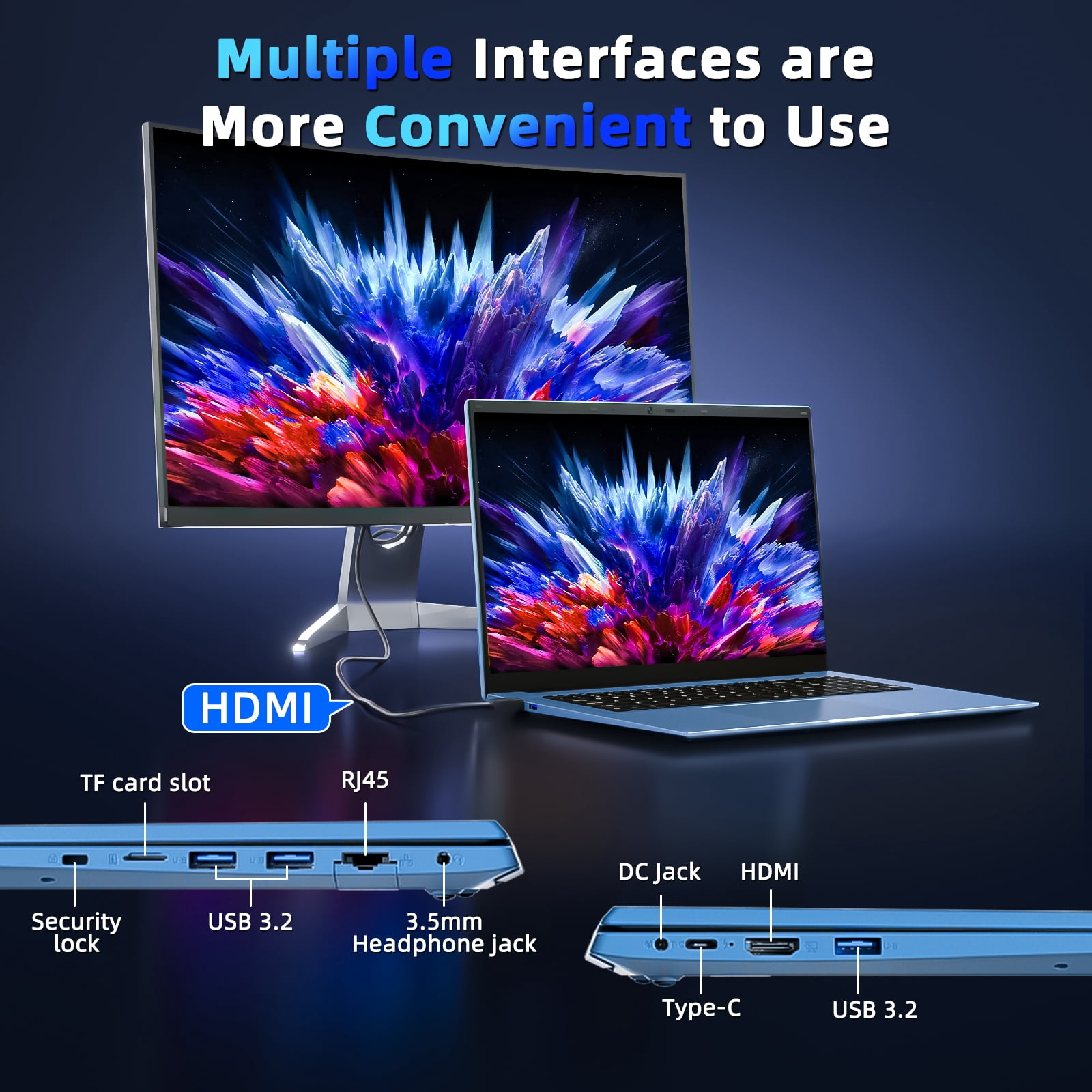 SGIN 18.5" Windows 11 Laptop 16GB DDR4 1024GB SSD Laptops Computer - 4 Core Intel i3, 1920*1080 FHD IPS Screen, Wifi 6