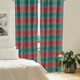 thumbnail image 3 of Ambesonne Rhombus 4-Panel Curtains, Altered Harlequin Graphic, 56"x63", Teal Vermilion, 3 of 4