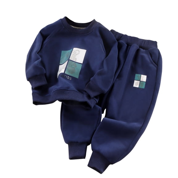 Ugoldhm Toddler Kids Boys' 1-11 Years Tracksuit Set Crewneck Graphic Pullover Sweatshirt and Sweatpants
