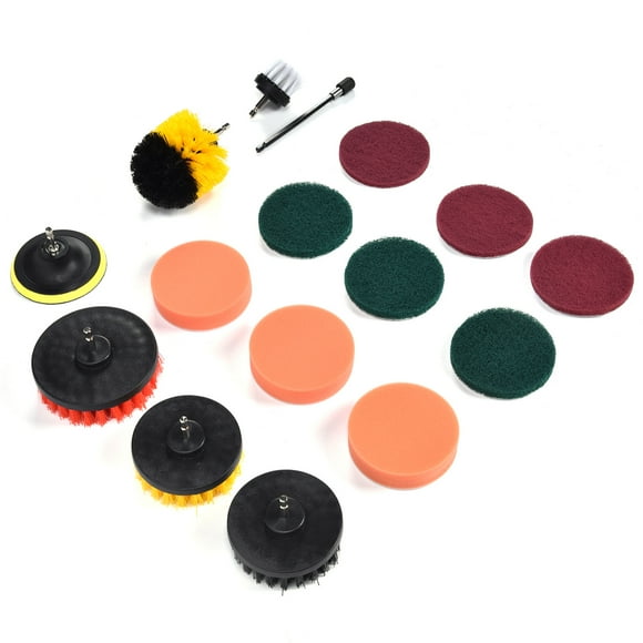 Drill Brush Attachment, Power Scrubber Electric Drill Brush Set 16PCS for Drip Pan Cracks for Wall Cleaning Floor Dust Removal for Household Cleaning