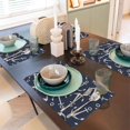 thumbnail image 6 of Placemats Set of 4 / 6, silver anchor navyblue Placemats for Dining Table Indoor/Outdoors Heat Resistant Washable Placemats 18" x 12", 6 of 8