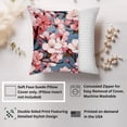thumbnail image 2 of Ethan Taylor Floral Throw Pillow Soft Cushion Cover 'Japanese Sakura Cherry Blossom Flowers III Bloom Asian Flowers' Pattern Decorative Square Accent Pillow Case, 20x20 Inches, Pink, Blue, 2 of 5