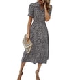 thumbnail image 3 of Txlixc Vestido de manga corta femenino con solapa impresa en flores Txlixc  moda, 3 of 9