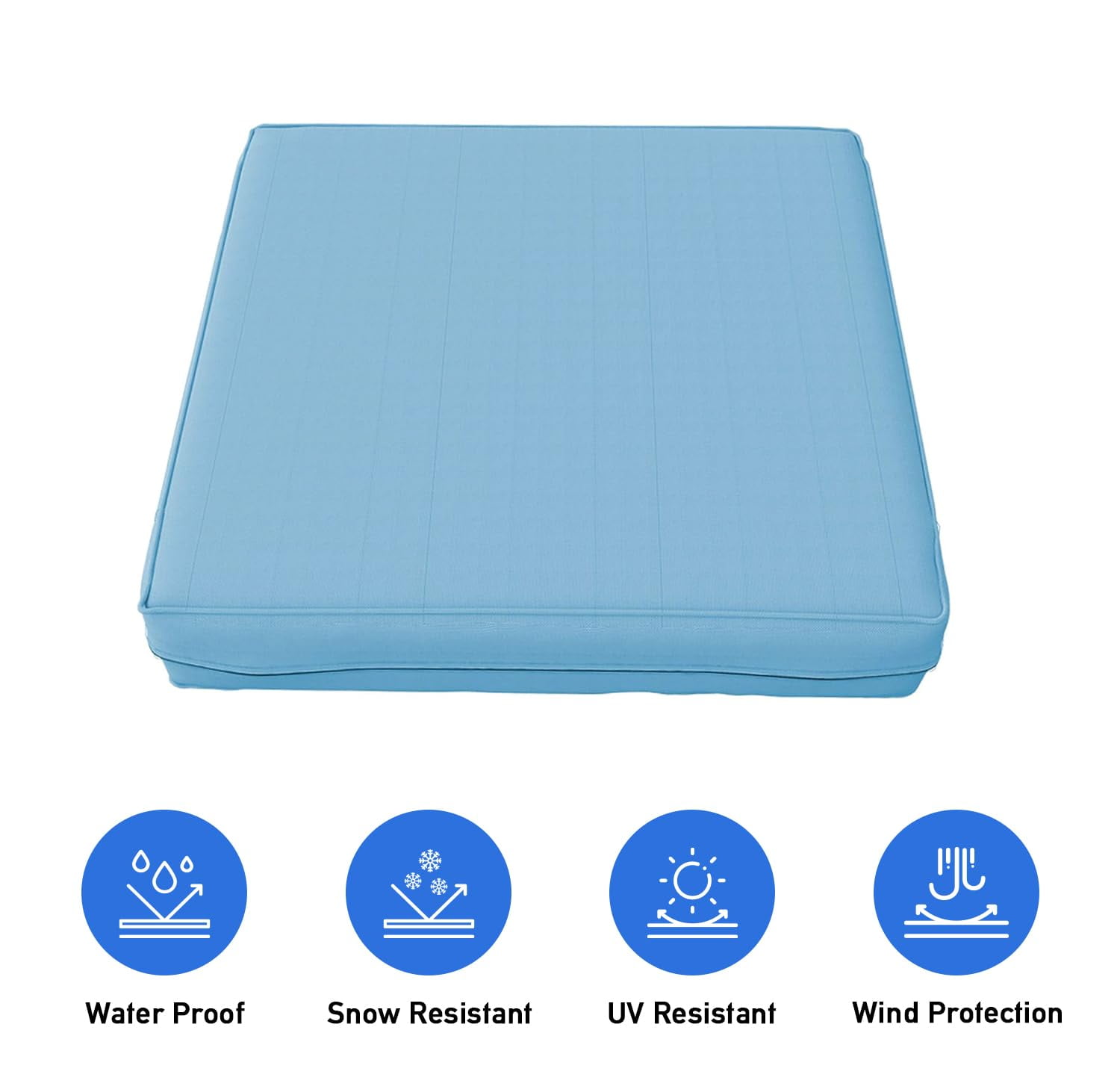 Covers&All Sofa Slipcovers – Waterproof Couch Cushion Covers for Patio Furniture, Pack of 2, Sky Blue