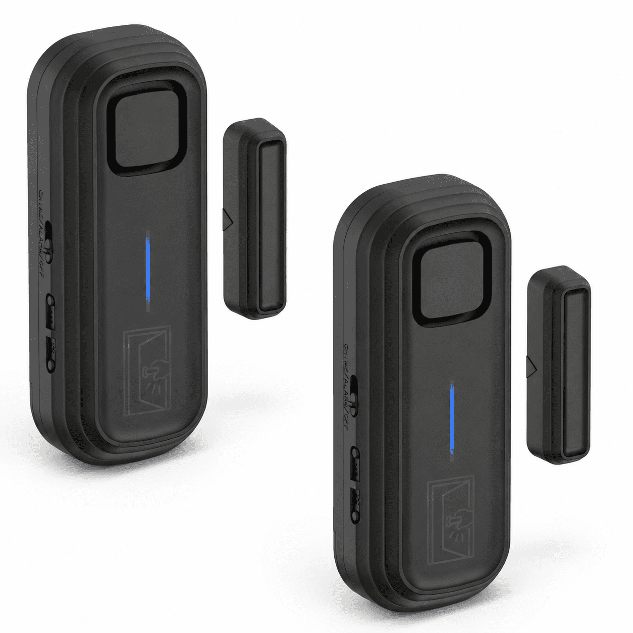 Black 2 125dB Door Window Alarm with Instant and Delayed Alert Modes