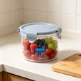 thumbnail image 2 of JHyouerji Clear Plastic Storage Canister Gray Stackable Dry Food Container Jar for Pantry Grains Nuts Cereals Snacks and Kitchen Organization, 2 of 6