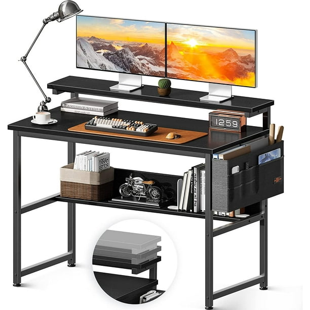 ODK Small Desk with Adjustable Monitor Stand (3.2", 4.3", 5.5"), 40