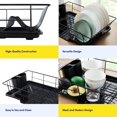 thumbnail image 2 of Juego de escurridor de Platos de 3 Piezas Que Ahorra Espacio, Organizador de Cocina eficiente para Secado y Almacenamiento rápido, Incluye Soporte para Cubiertos y escurridor, Negro, 2 of 6