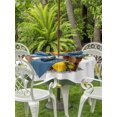 thumbnail image 3 of Outdoor Tablecloth with Umbrella Hole for Patio/Picnic/Party/Camping, Lemon Basket Summer Waterproof Table Cloth Round Cover Washable, Farmhouse Vintage Green Lace (Dia 60"), 3 of 8