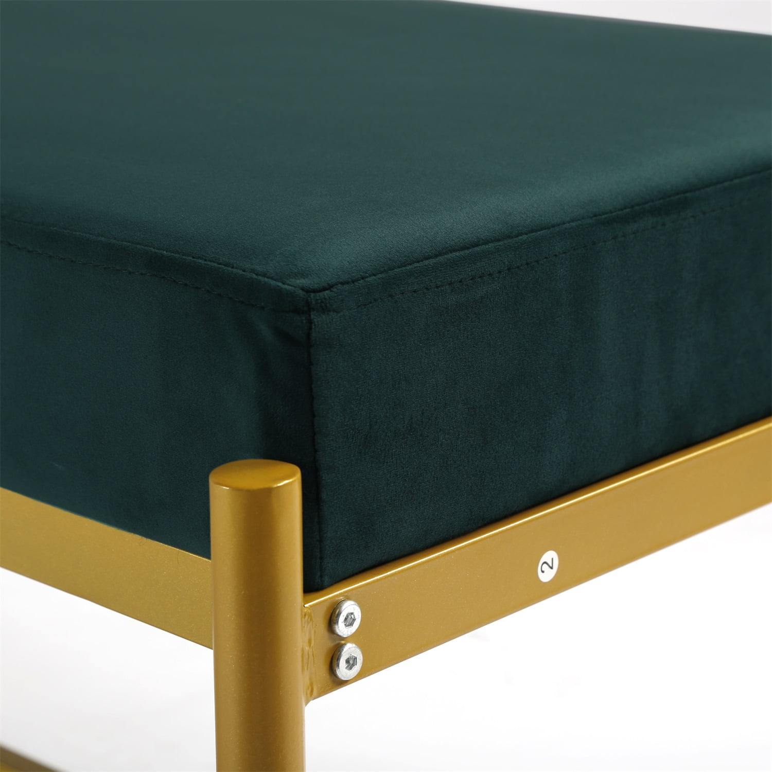Kadyn Long Upholstered Bench, Metal Entryway Bench for Bedroom, Modern Velvet End of Bed Bench for Entryway, Dark Green Kadyn Long Upholstered Bench, Metal Entryway Bench for Bedroom, Modern Velvet End of Bed Bench for Entryway, Dark Green