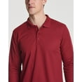 thumbnail image 4 of 3 Pack Men's Dry-Fit Long-Sleeve Active Polo Shirt - Casual Performance Golf Quick Dry (Available In Big & Tall), 4 of 6