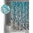 thumbnail image 4 of Water Ripple Shower Curtain, 36" x 72", Ocean Art Realistic Sea Sand Waterproof Bathroom Curtain Washable Shower Curtain Set with 12 Hooks, 4 of 6
