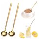 thumbnail image 5 of 3 cucharas de café de 8 pulgadas, cucharas agitadoras, cucharas de té de mango largo, cucharaditas doradas, cucharas de té helado, cucharas de espresso doradas de acero inoxidable, 5 of 5