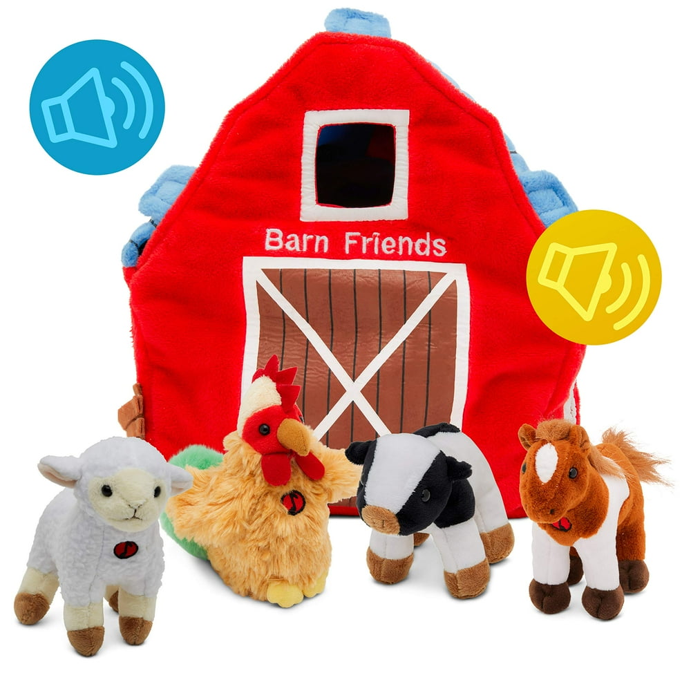 Plush Creations Plush Farm Animals for Toddlers with Plush Barn House
