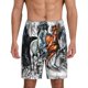 thumbnail image 1 of Balery Four Running Horses Pantalones cortos de pijama de punto de algodón para hombre con cinturilla y bolsillos-Large, 1 of 6
