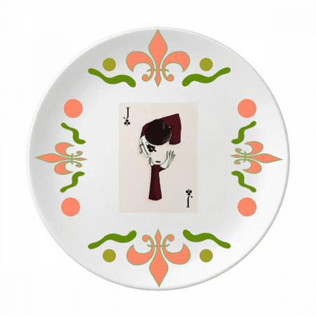 

Playing Cards Club J Pattern Flower Ceramics Plate Tableware Dinner Dish