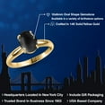 thumbnail image 2 of Gem Stone King 14K Yellow Gold Black Onyx Engagement Ring for Women | 2.60 Cttw | Oval Cabochon 10X8MM | Gemstone December Birthstone | Size 9, 2 of 6