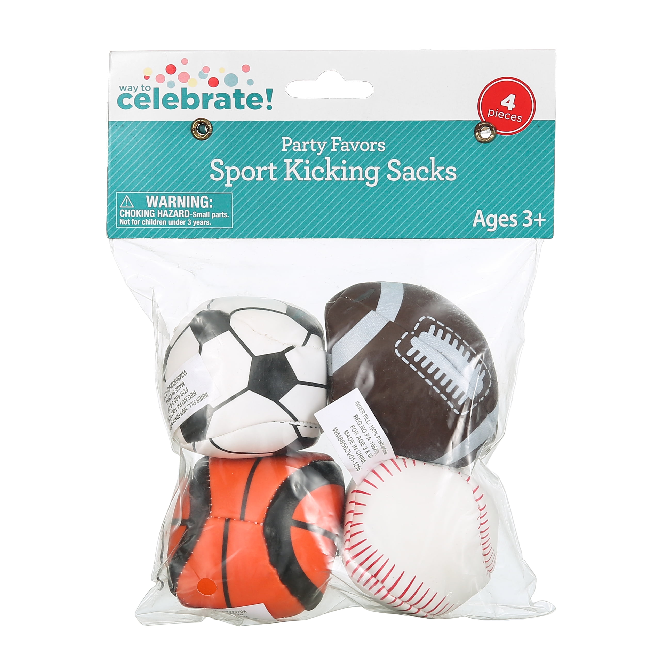 Pack of 10 Kickin' Football Party Bag & Sticker