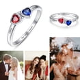 thumbnail image 3 of JQUEEN Women's Personalized 925 Sterling Silver Rings Engraved Name Simulated Birthstones Heart Cut Promise Wedding Engagement Rings Size 5-12, 3 of 5