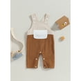 thumbnail image 2 of Suealasg Toddler Boy Suspender Overalls Pants 6M 12M 18M 2T 3T Kids Boy Patchwork Contrast Color One Piece Jumpsuit for Children Boy，Spring Fall, 2 of 8