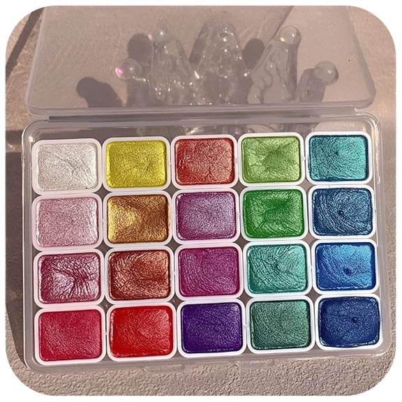 CCOCC 2026 New Watercolor Paint Set 20 Colors with Metallic in Portable Box Paint Kit with Watercolor Papers and Brushes Water Color Set for Beginners&Professionals