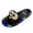 Black, variant on Women's Light Up Led Flat Slippers Open Toe Flash Glowing Non Slip Slides For Indoor Outdoor Fun, Black