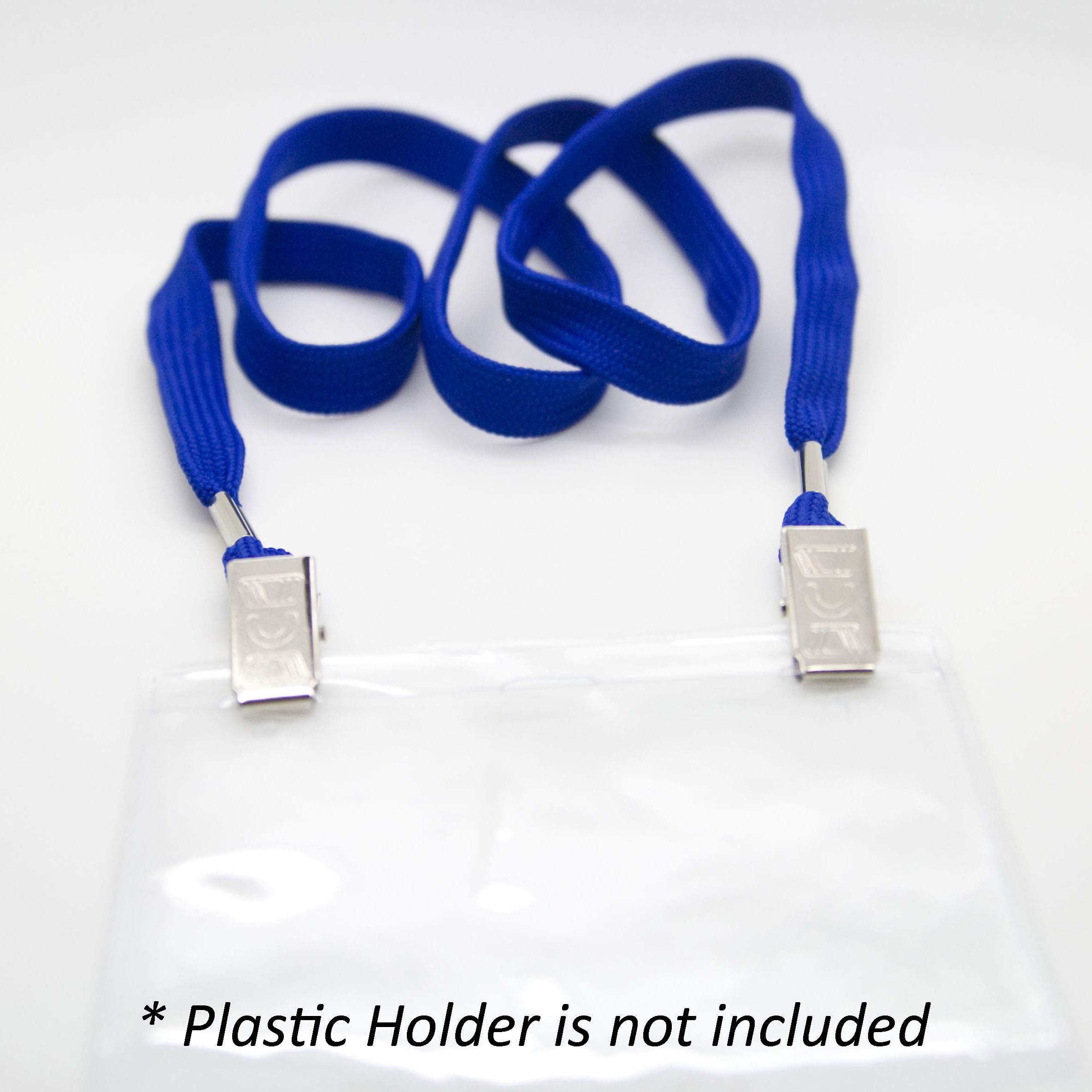 Pack of 100 pcs - 1/2" wide Black Flat Lanyard with Open Ended Clips