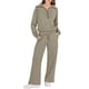 thumbnail image 1 of Conjunto deportivo Prolriy para mujer, conjunto de dos piezas, sudadera extragrande con cremallera de un cuarto y pantalón deportivo de pierna ancha, conjunto de otoño, chándal para mujer, verde XL, 1 of 8