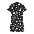 thumbnail image 6 of Lovskoo Summer Dresses for Women 2024 Casual Printed T Shirt Dress Loose Roll Up Short Sleeve Round Neck Tunic Dress with Pocket for Women Black 2XL, 6 of 6