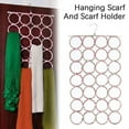thumbnail image 2 of AMERTEER 28 Ring Scarf Shawl Scarves Holder Foldable Tie Belt Hook Organizer Rattan Weave Hanger Wardrobe Storage Holder Display Rack, 2 of 9