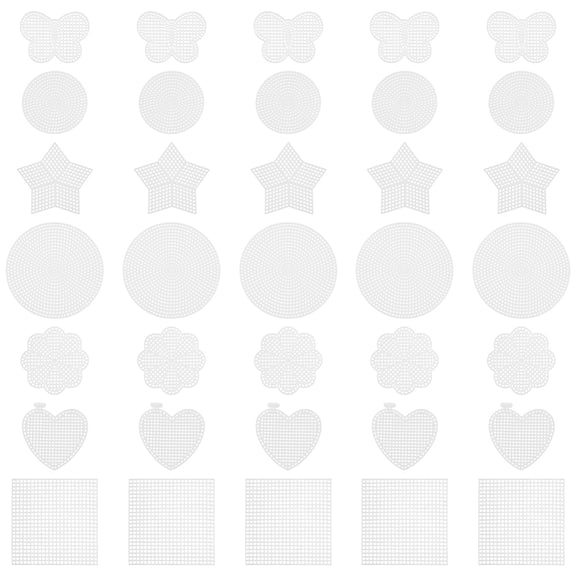 28Pcs Mesh Plastic Canvas Sheets kit 7 Styles Mesh Canvas Sheets Butterflies Hearts Flower Star Blank Needlepoint Canvases Kit
