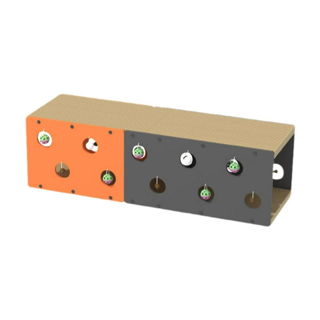 Rascador para gatos, túnel, escondite, juego interactivo, juguete, protección para muebles con bolas de campana, almohadilla para rascar, tablero para