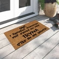 thumbnail image 5 of Fun Slogan Door Mat House Warming Gift Coir Mat‘OH!I THOUGHT SOMEBODY WIT SHOES ON WAG TRYNA STEP IN MY HOUSE!’ Welcome Entrance Mat 16''x24'' Summer Door Mats for Home Garden Farm Spring Decor, 5 of 7