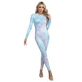 thumbnail image 5 of Jowowha Women Adult One Piece Mermaid Cosplay Long Jumpsuit Halloween Party Dress Up Long Bodysuit Type E M, 5 of 6